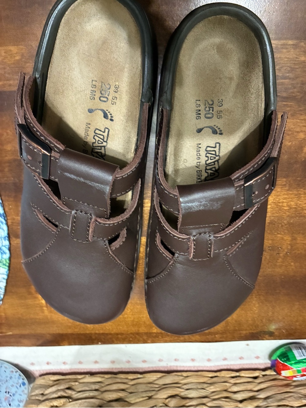 Birkenstock Brown Leather Mule Clogs